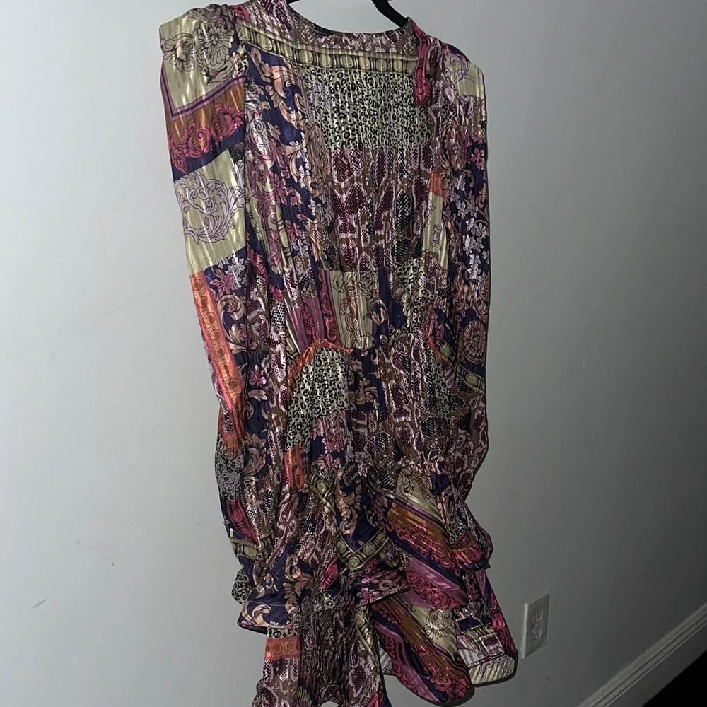 Colorful Patterned Mini Dress - Picture 4 of 4